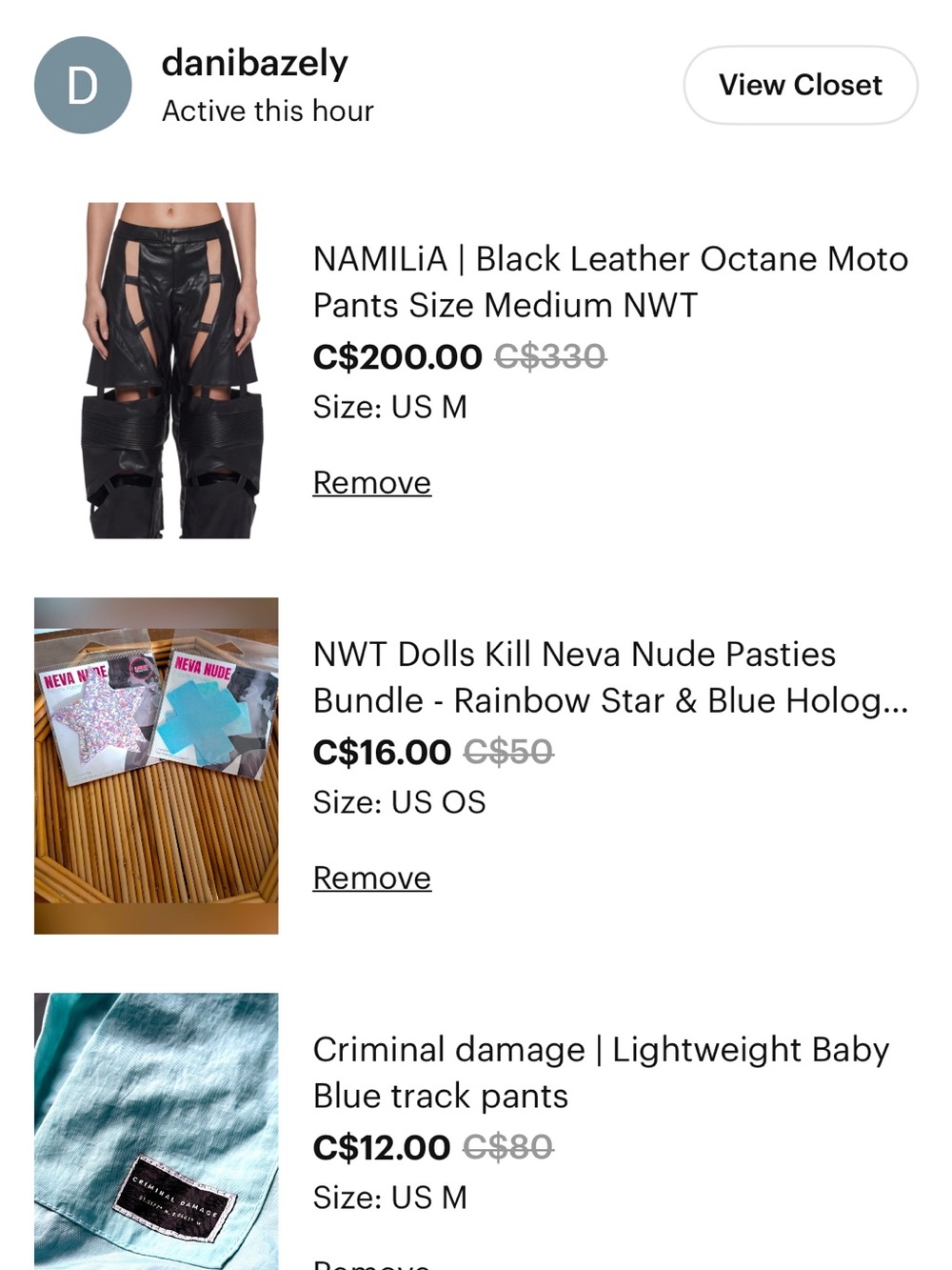 Reserved for Danibazely Bundle of NAMILIA